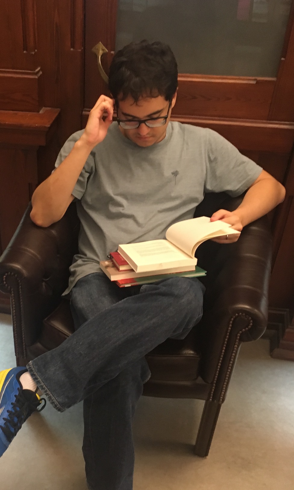 Guilherme at the world's oldest bookstore